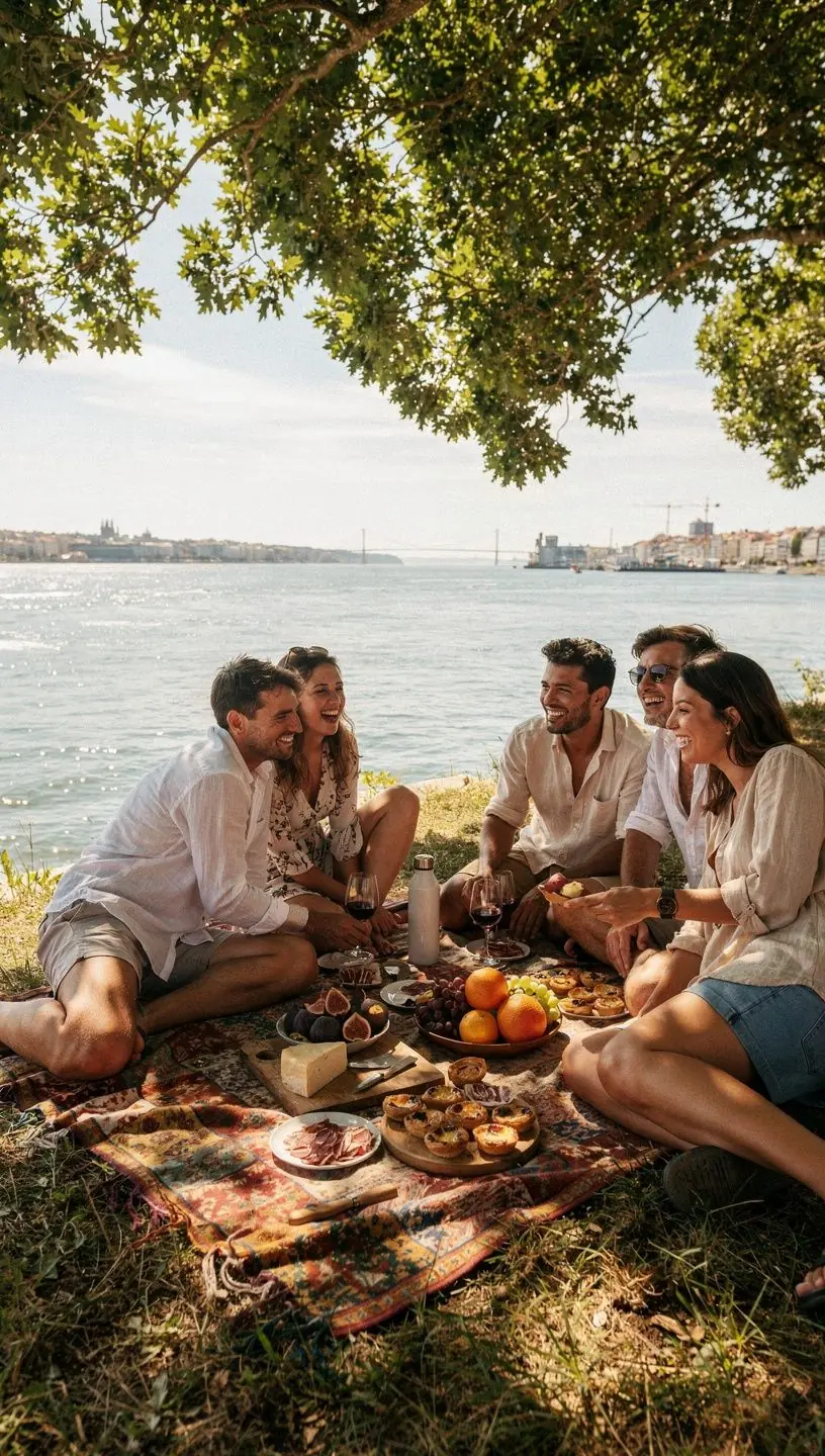 Mindful traveler enjoying serene European landscape.